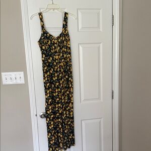 LOFT Black and Yellow Lemon Print Jumpsuit Romper Size M Worn Once